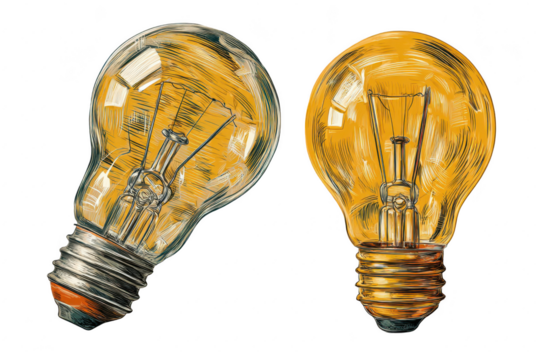 Light Bulbs, Two, Illustration