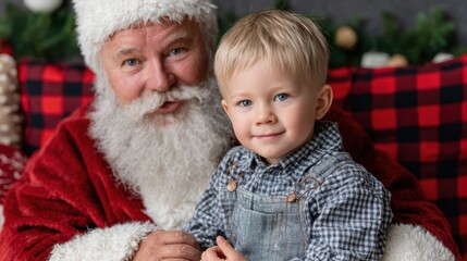 Obraz premium Man and child sitting together on a gray couch in a bright living room during daytime.