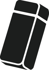 Tilted Eraser Silhouette Vector – Minimal Black School Tool Illustration