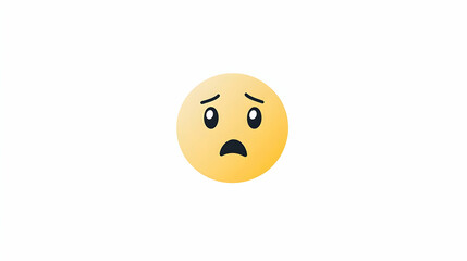 Fototapeta premium A sad yellow emoji face with teardrop eyes, displaying a feeling of hopelessness