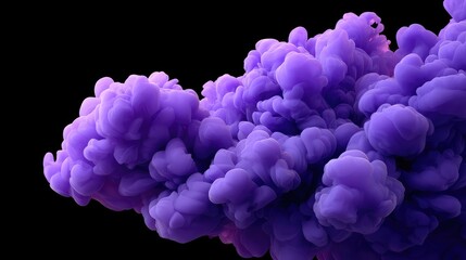 Obraz premium Purple smoke or mist drifting across a dark background, abstract texture with space to side