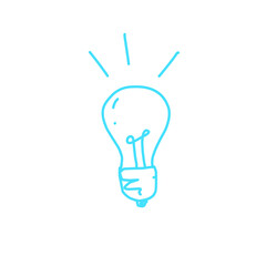 Doodle light bulb isolated on transparent background