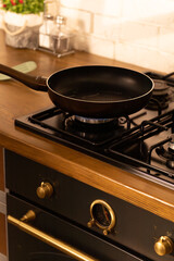 Frying Pan on a Gas Stove