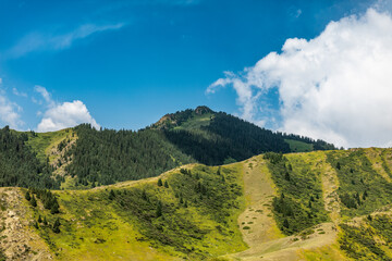 landscape with mountains and blue sky