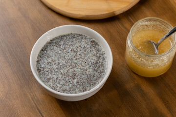 Bowl of kutia with honey