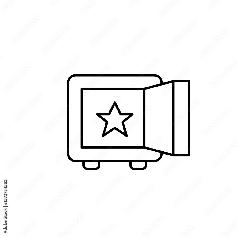 Fototapete star and safe vault. savings and returns on investment. pixel perfect, editable stroke vector icon
