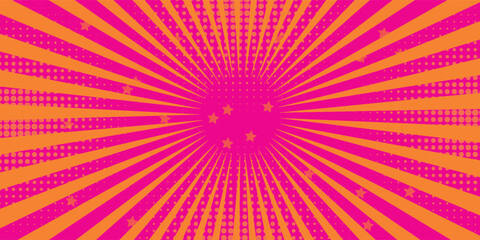 Vibrant Comic Burst Background - Orange and pink Celebration