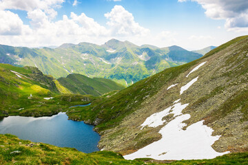 mountain landscape of romania in summer. weather change. beautiful outdoor scenery with alpine...
