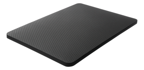 EVA-foam exercise mat with beveled edges and raised-dot texture in charcoal