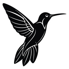 Obraz premium Hummngbird vector shilhouette single
