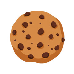 Fototapeta premium A delicious chocolate chip cookie on a simple background, perfect for dessert themes