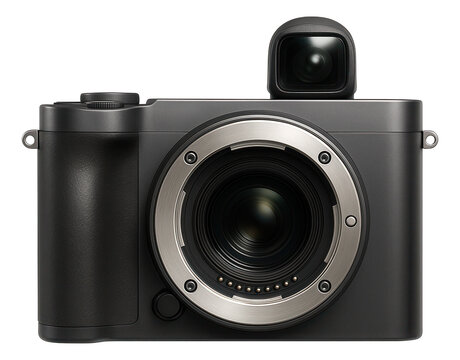 Compact camera with interchangeable lenses and electronic viewfinder