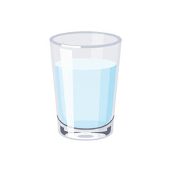 Clear glass filled with water, set against a plain background, ideal for beverage-related content