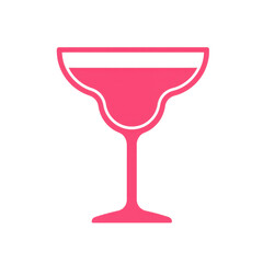 Vibrant pink cocktail in a stylish glass, perfect for summer parties by the beach