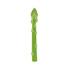 Fresh green asparagus standing upright against a plain background, ideal for culinary use