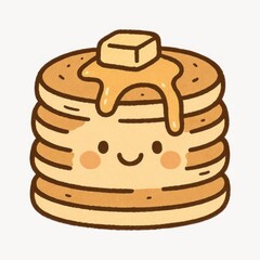 Cute pancake stack illustration.
