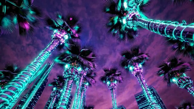 Aurora Neon Grid &ndash; Retrowave Background Loop in 4K