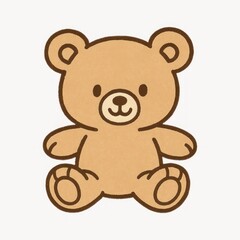 Fototapeta premium Cute cartoon teddy bear illustration.