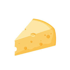 A vibrant illustration of a wedge of cheese, showcasing its texture and color, ideal for culinary themes