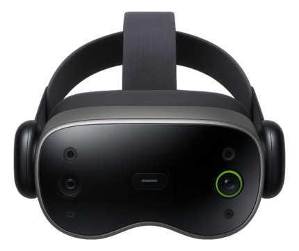 Mixed reality headset with external cameras and spatial audio speakers