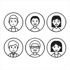 pepole icon set silhouette vector