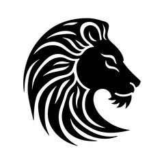 Stylish Geometric Lion Head Outline Vector – Minimalist Tribal Animal Emblem