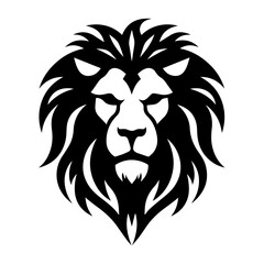 Fototapeta premium Fierce Lion Profile Flat Vector Icon – Powerful Big Cat Logo for Company Identity