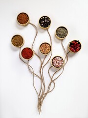 Creative Flower Shape from Spices and Twine