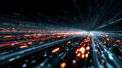 Highenergy visualization of a digital highway filled with vibrant binary symbols and interconnected data streams. The abstract design symbolizes the constant movement and evolution - Powered by Adobe