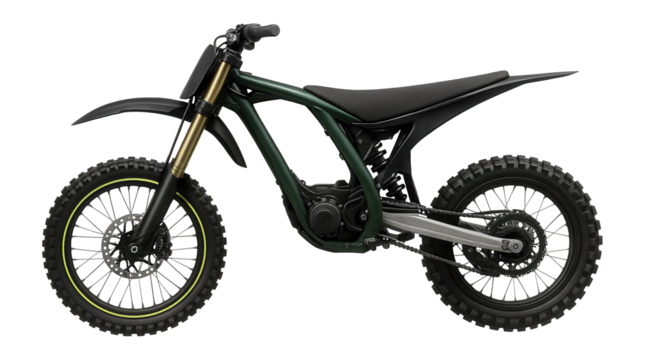 Dirt bike with a large front fender and minimalistic rear mudguard