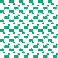 Seamless Green Geometric Pattern with Zigzag Motifs on White Background
