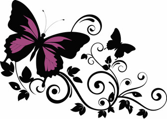 Botanical Elegance Line Sticker – Graceful Minimal Flower and Leaf Arrangement for Modern Decor, Lifestyle Planners, and Calm Journal Themes