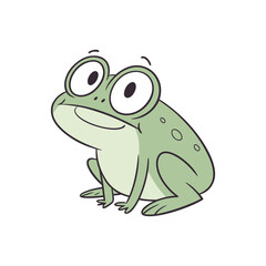 green frog on white background