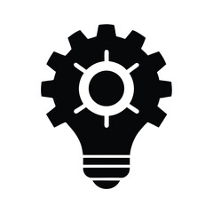 light-bulb-with-gear-icon--black-silhouette.eps