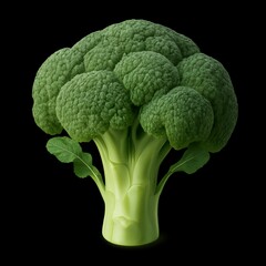 broccoli on a black background