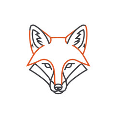 Fox Head Line Art