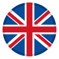 Obraz premium United Kingdom flag circular vector icon, ideal for sticker packs focused on travel, nationalism, or educational and international designs
