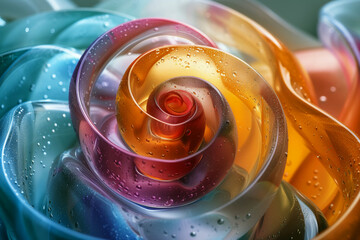 AI Image. Rose flower made of glass