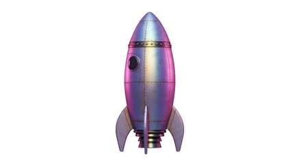 Colorful rocket illustration for technology concept