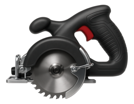 Mini circular saw with a compact design for cutting laminate flooring.