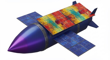 Colorful satellite model illustration