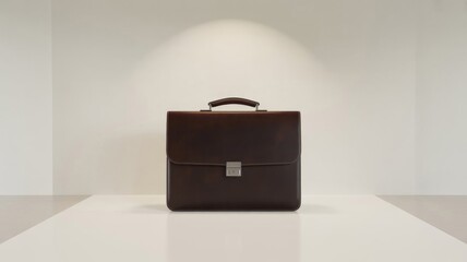 business briefcase placed on a white background