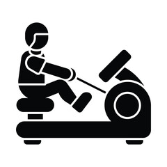 Rowing machine Vector Icon which can easily modify or edit