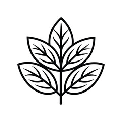 Vector tree with black trunk and green leaves silhouette