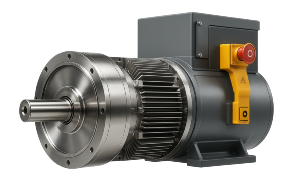 Turbo generator with a synchronous generator and brushless exciter for an aluminum smelting plant.