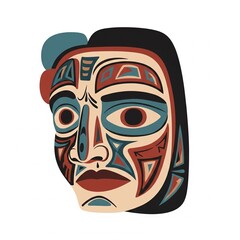 Naklejka premium Expressive Native American Tribal Mask