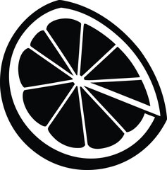 Fototapeta premium lemon slice vector high quality black silhouette