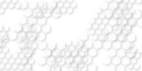 Abstract technology white and grey geometric hexagon shape on transparent background vector. Modern simple style hexagonal graphic concept. Background with hexagons. 