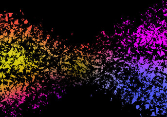 abstract colorful background with polygon or Vibrant Shattered Glass Abstract on Black
