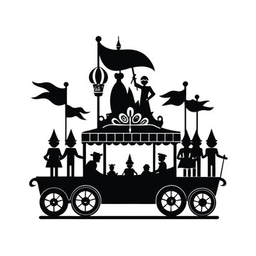 parade float vector black silhouette illustration